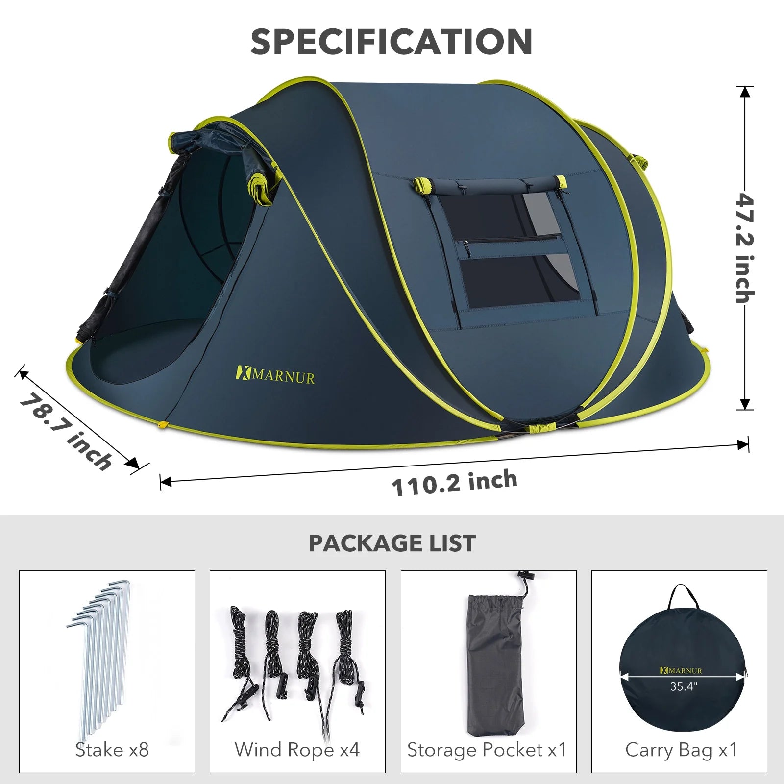 4 Person Instant Camping Tent – Automatic Pop Up, Lightweight & Portable Family Shelter