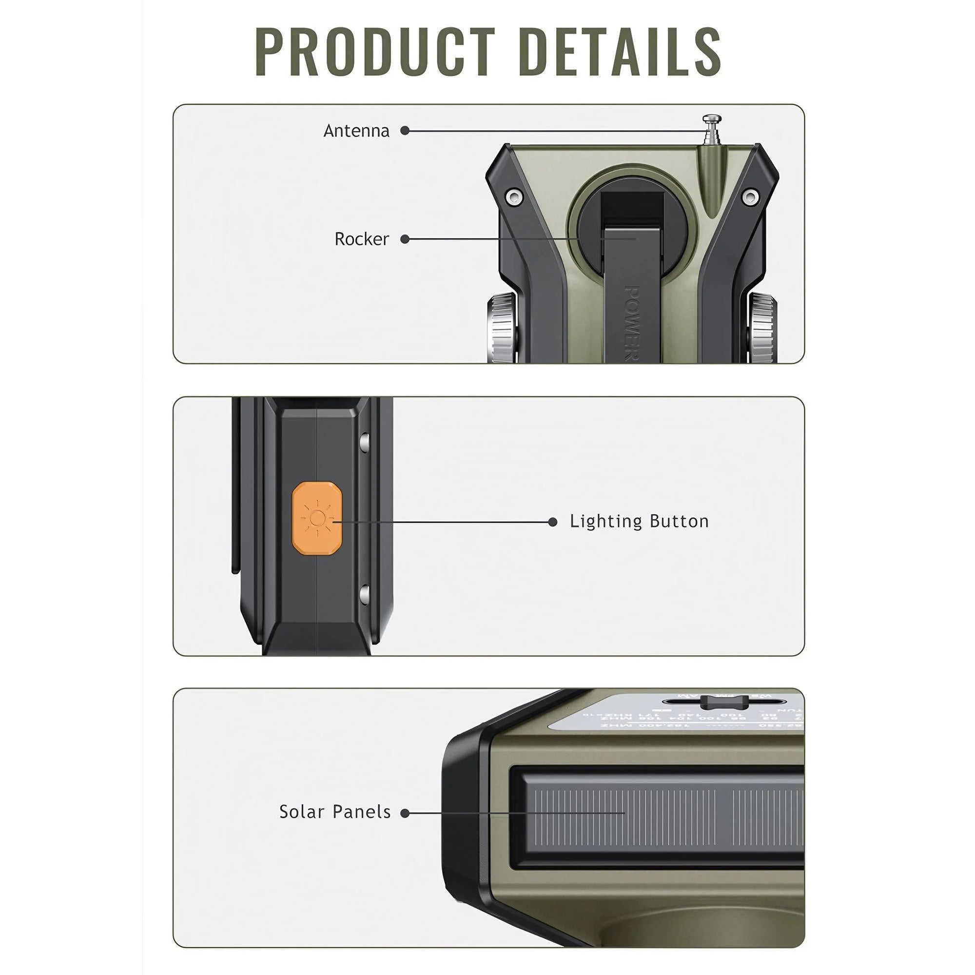 EverTrail Emergency Radio — Solar &amp; Hand Crank, 2000mAh