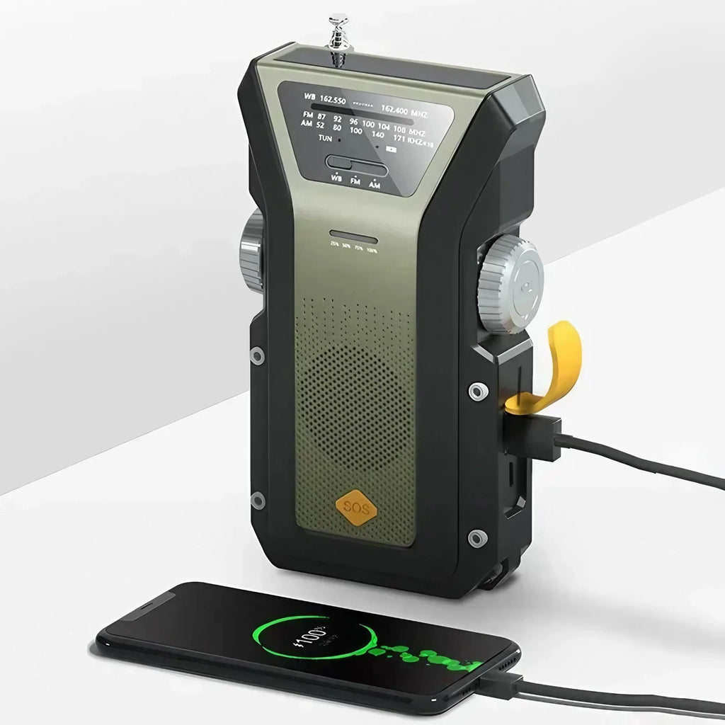 EverTrail Emergency Radio — Solar &amp; Hand Crank, 2000mAh