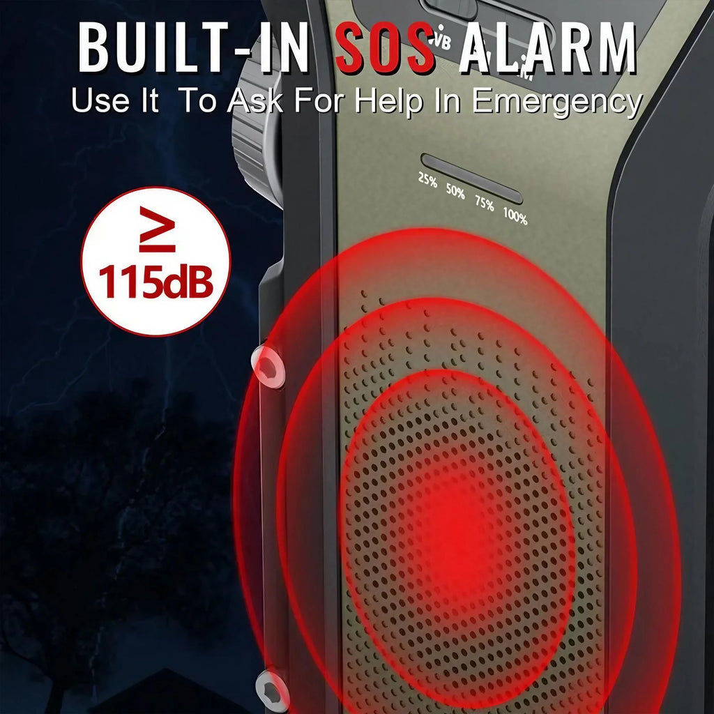 EverTrail Emergency Radio — Solar &amp; Hand Crank, 2000mAh