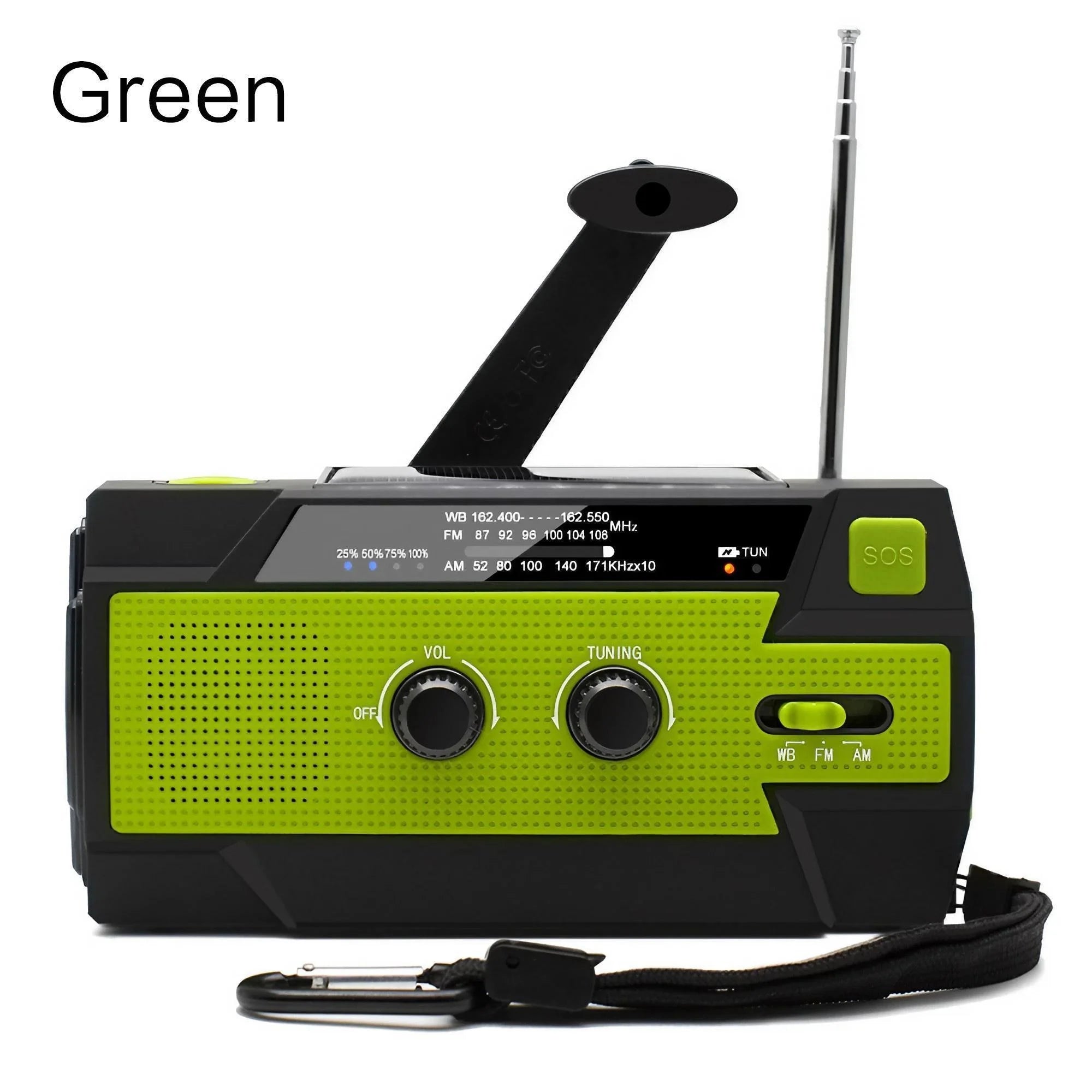 EverTrail Emergency Radio — Solar &amp; Hand Crank, 2000mAh