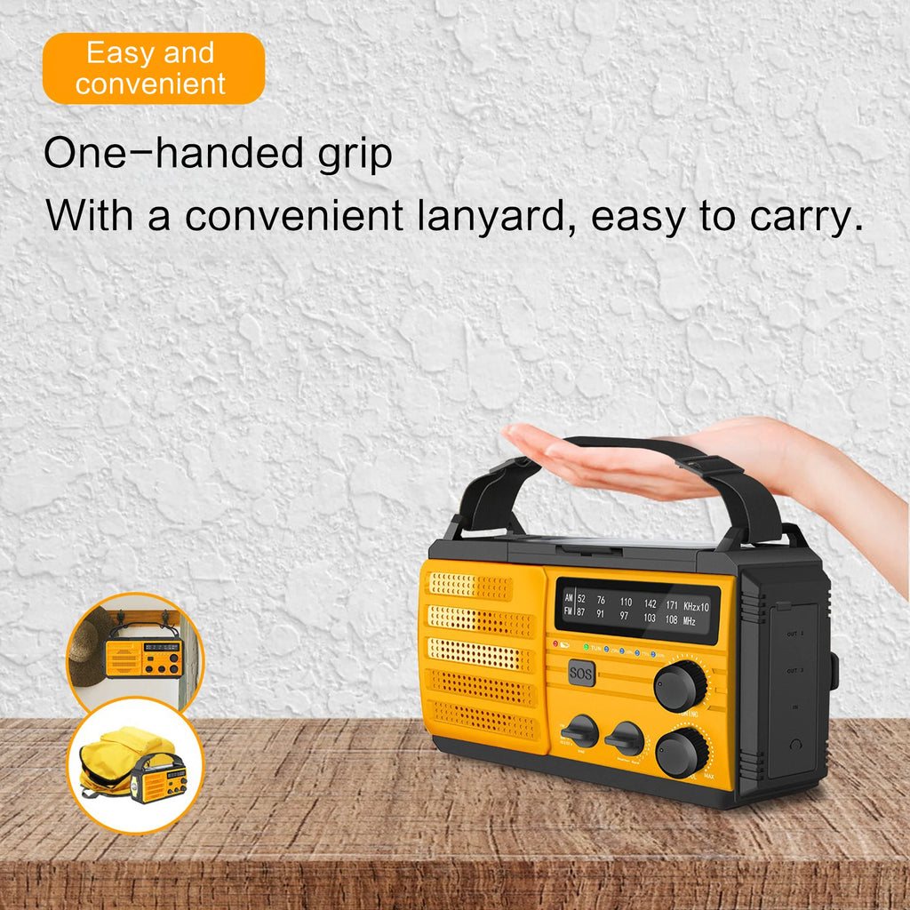 EverTrail Emergency Radio — Solar &amp; Hand Crank, 2000mAh
