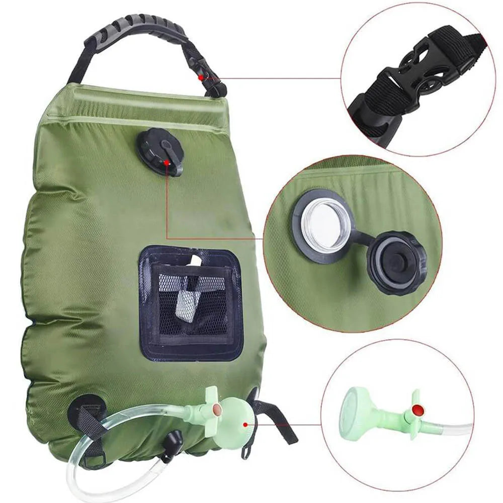 EverTrail Solar Shower Bag — 20L, 45°C