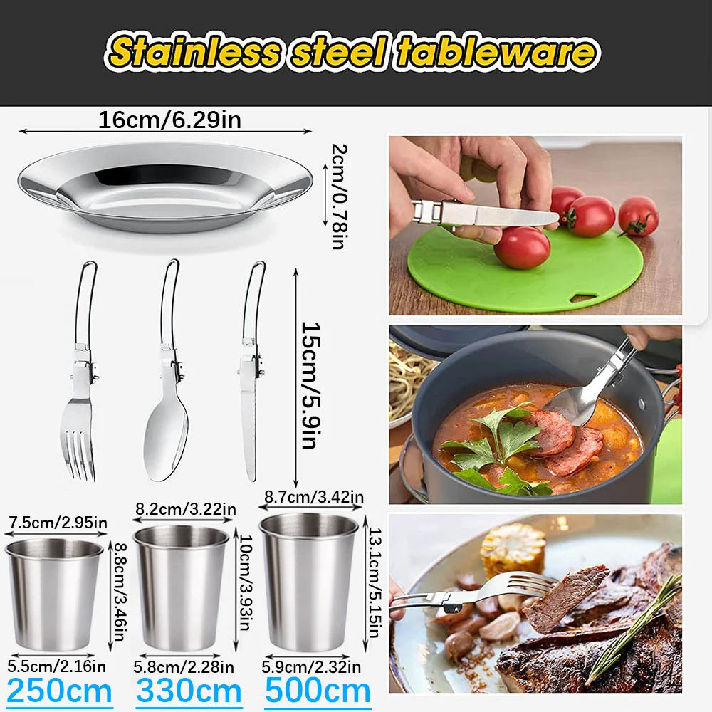 EverTrail Cookware Set — 2-3 Person, Kettle + Pot + Pan