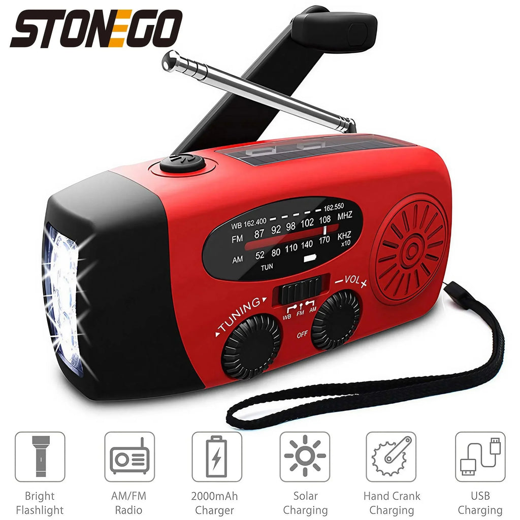 EverTrail Emergency Radio — Solar &amp; Hand Crank, 2000mAh