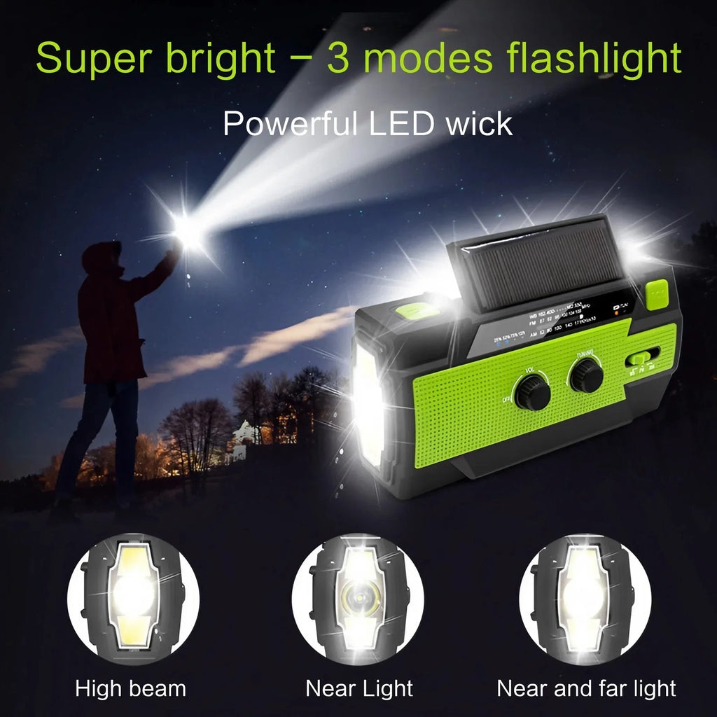 EverTrail Emergency Radio — Solar &amp; Hand Crank, 2000mAh