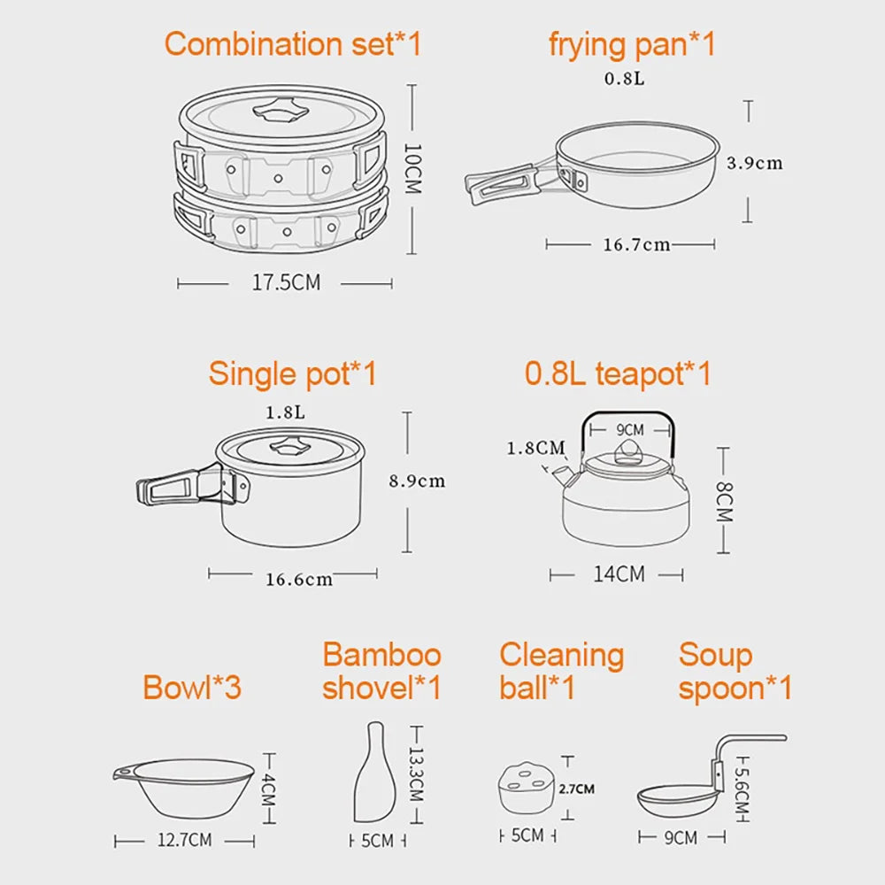 EverTrail Cookware Set — 2-3 Person, Kettle + Pot + Pan