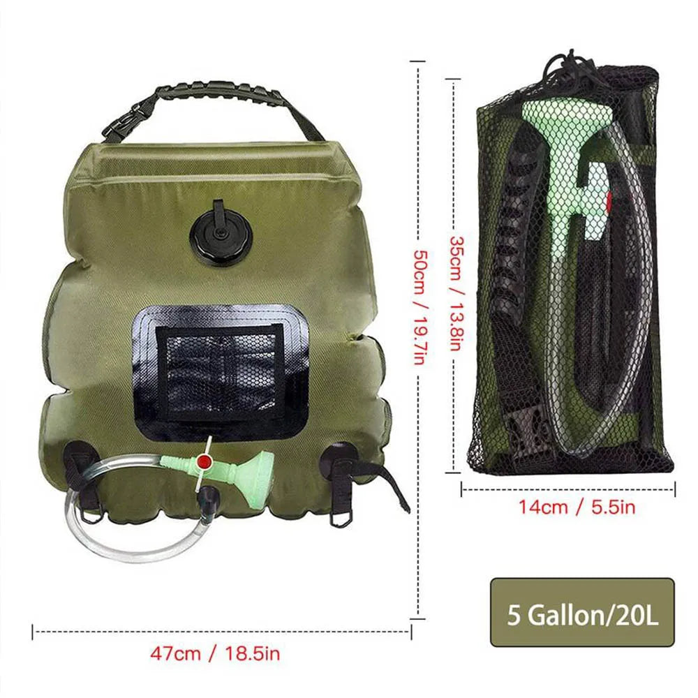 EverTrail Solar Shower Bag — 20L, 45°C