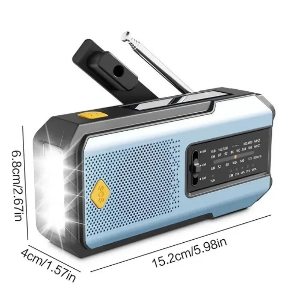 EverTrail Emergency Radio — Solar &amp; Hand Crank, 2000mAh