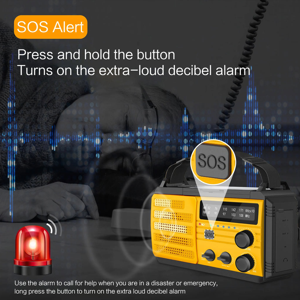 EverTrail Emergency Radio — Solar &amp; Hand Crank, 2000mAh