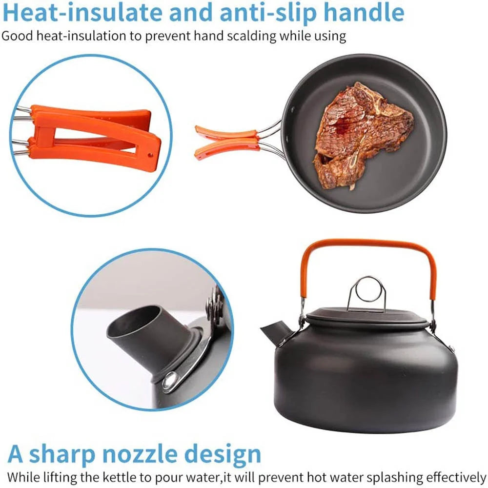 EverTrail Cookware Set — 2-3 Person, Kettle + Pot + Pan