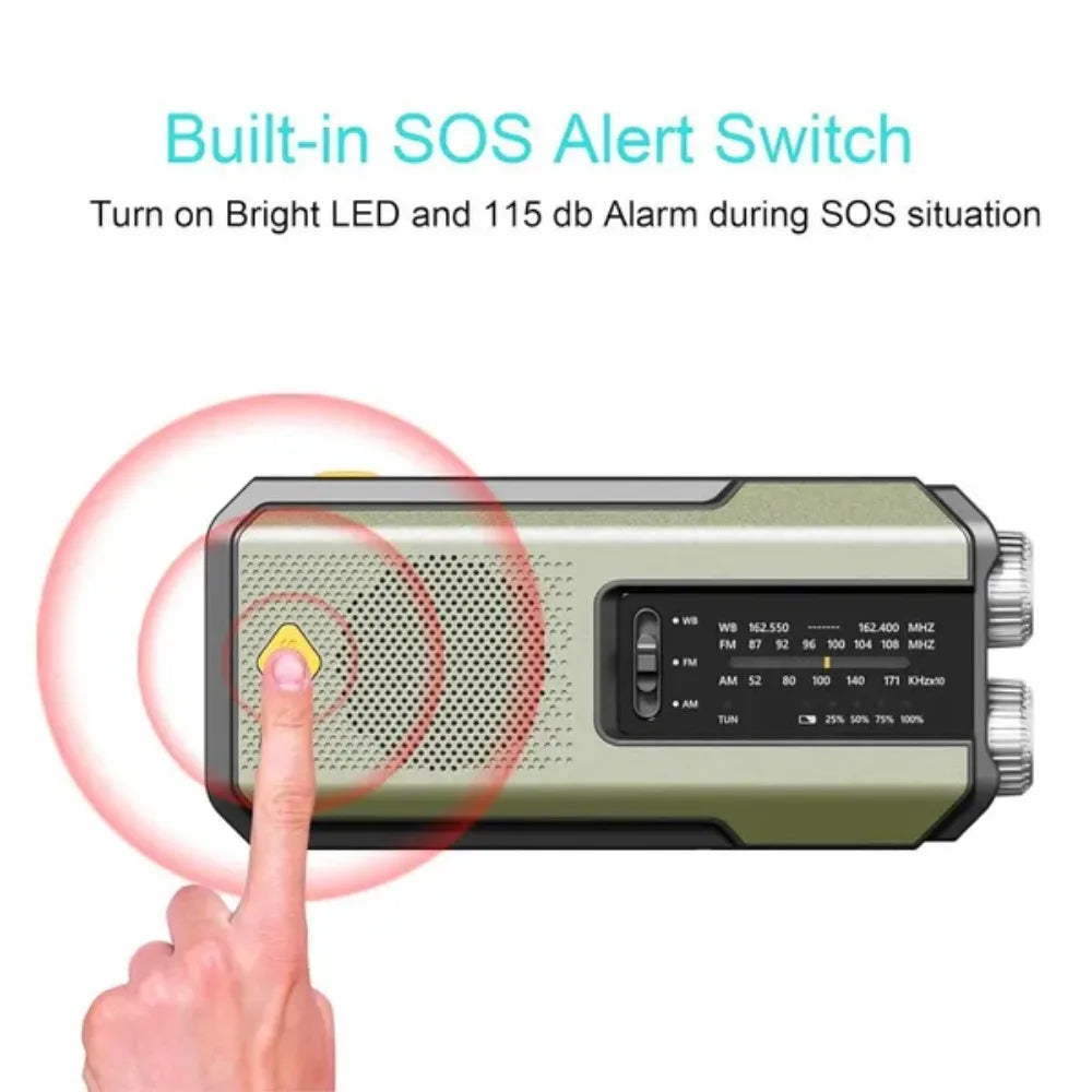 EverTrail Emergency Radio — Solar &amp; Hand Crank, 2000mAh