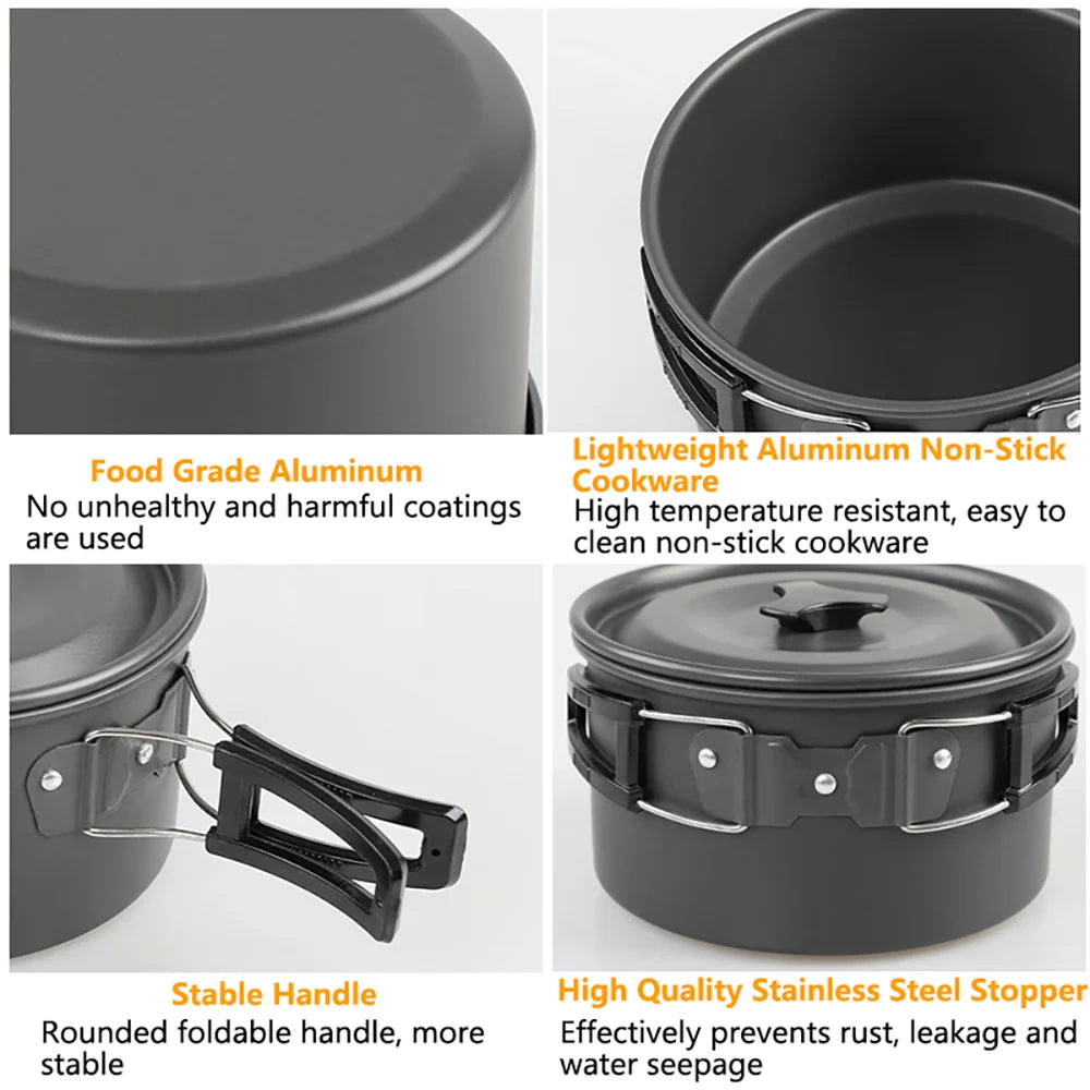 EverTrail Cookware Set — 2-3 Person, Kettle + Pot + Pan