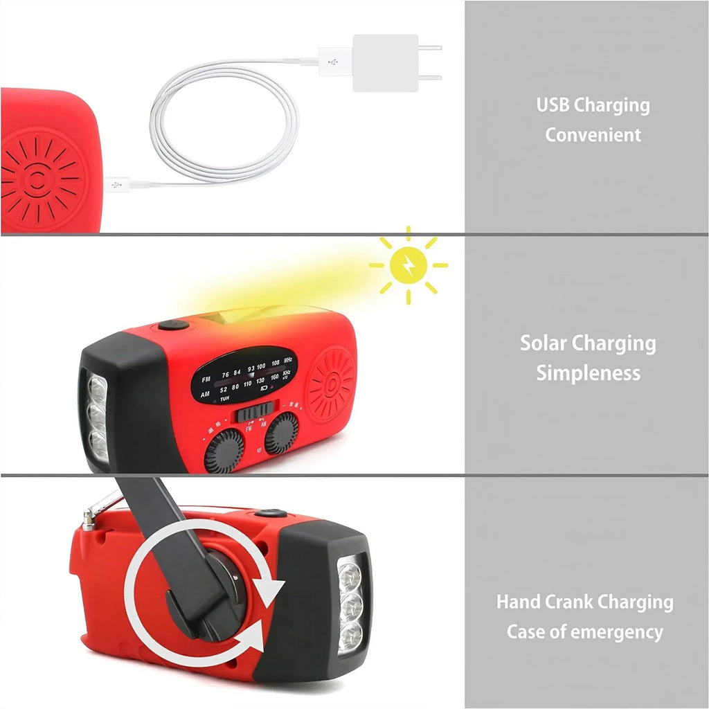 EverTrail Emergency Radio — Solar &amp; Hand Crank, 2000mAh
