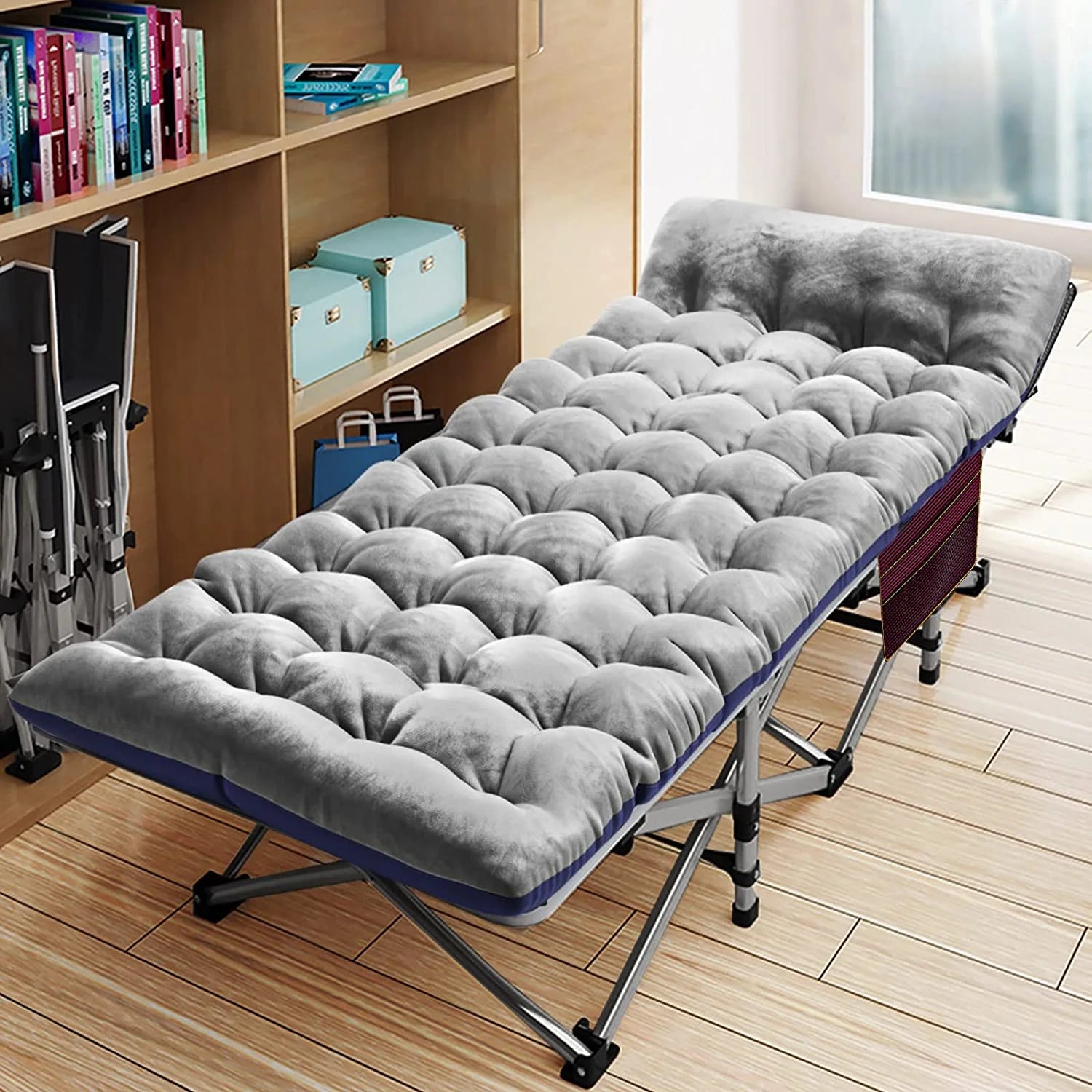 XL 2 Packs Folding Camping Cots with 2 Sided Mattress & Carry Bag, 75"*28" Sleeping Cot, Foldable Guest Beds Cot, Supports up to 880 Lbs