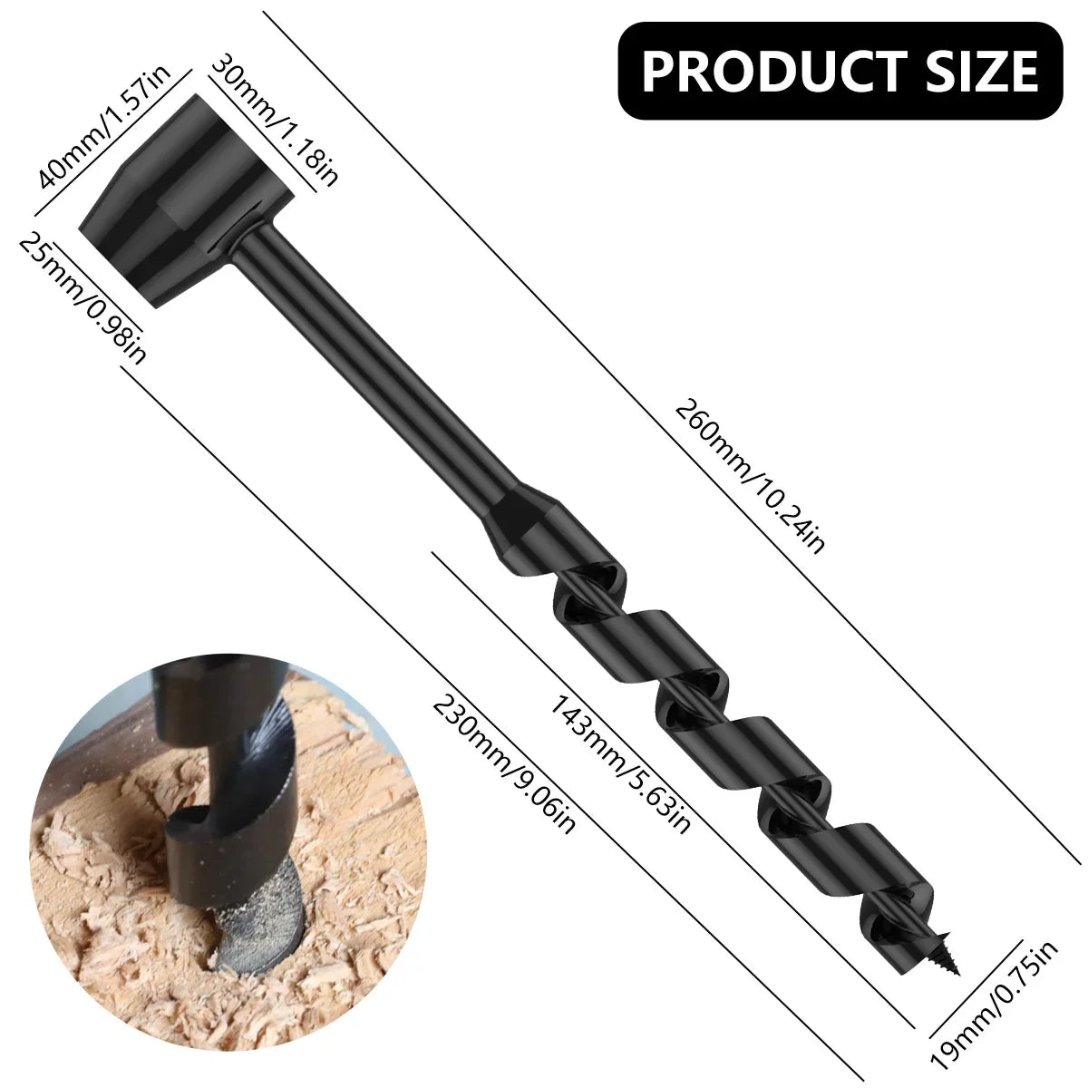 Bushcraft Hand Drill Carbon Steel Manual Auger Drill Portable Manual Survival Drill Bit Self-Tapping Survival Wood Punch Tool
