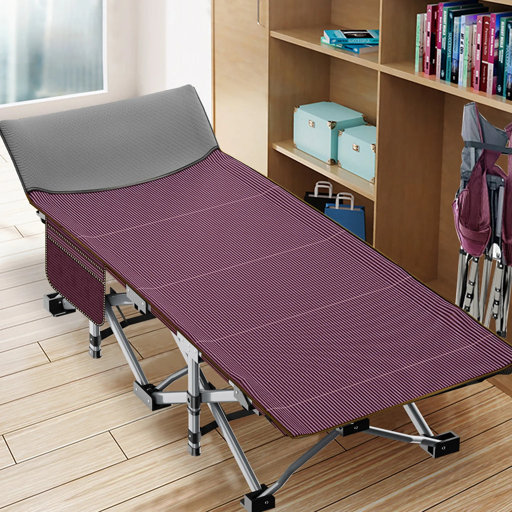 XL 2 Packs Folding Camping Cots with 2 Sided Mattress & Carry Bag, 75"*28" Sleeping Cot, Foldable Guest Beds Cot, Supports up to 880 Lbs