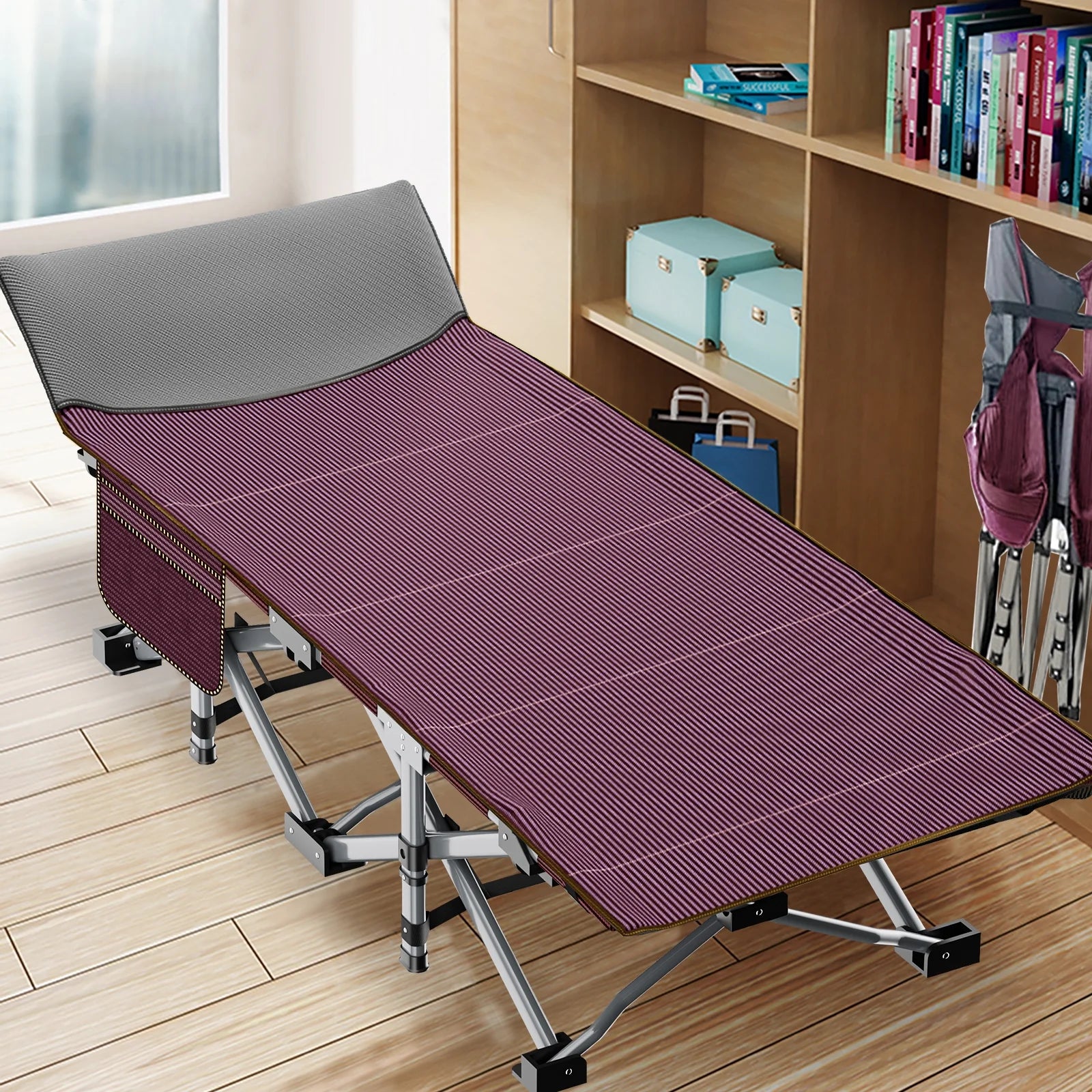 XL 2 Packs Folding Camping Cots with 2 Sided Mattress & Carry Bag, 75"*28" Sleeping Cot, Foldable Guest Beds Cot, Supports up to 880 Lbs